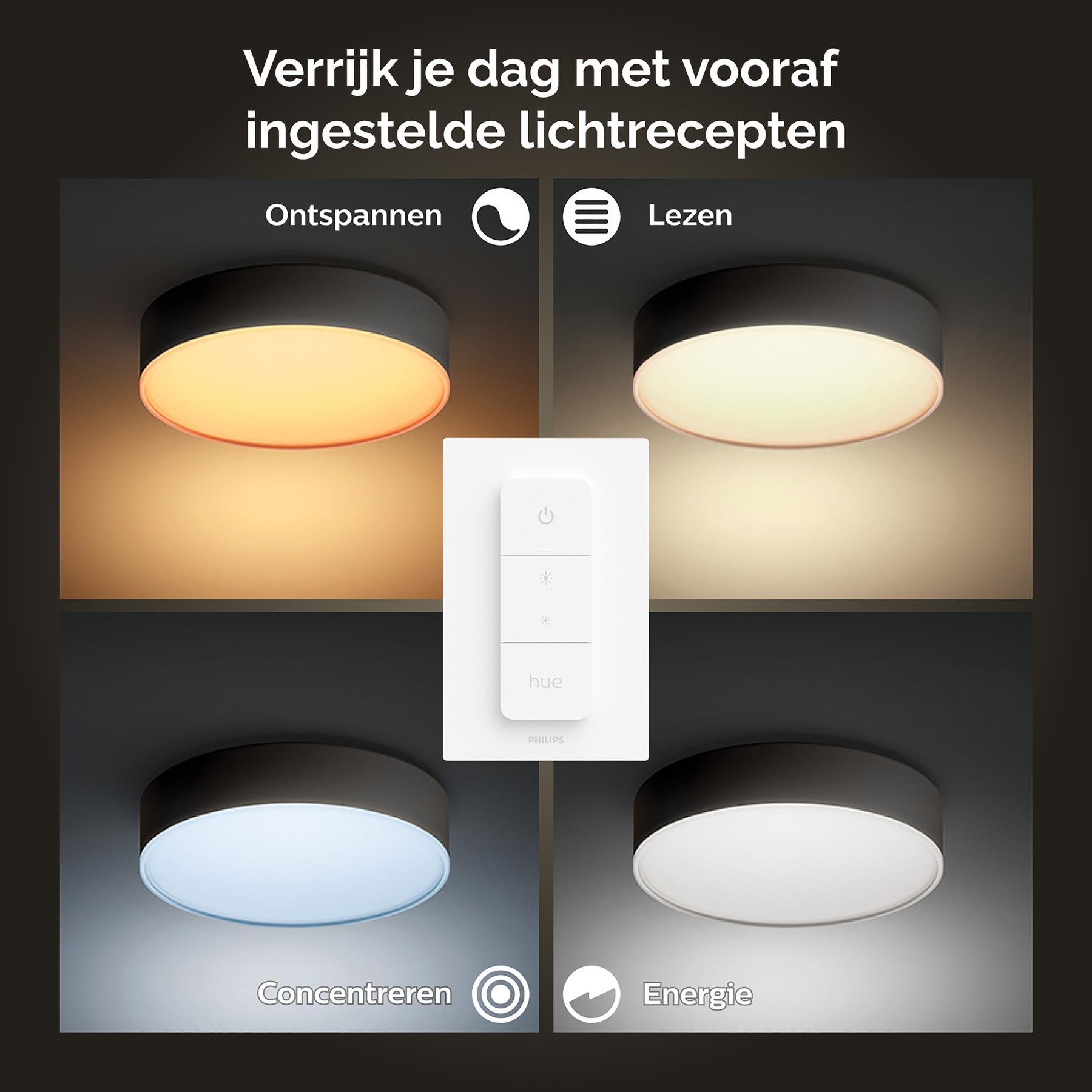Philips Hue Enrave Plafondlamp - S - Zwart 
