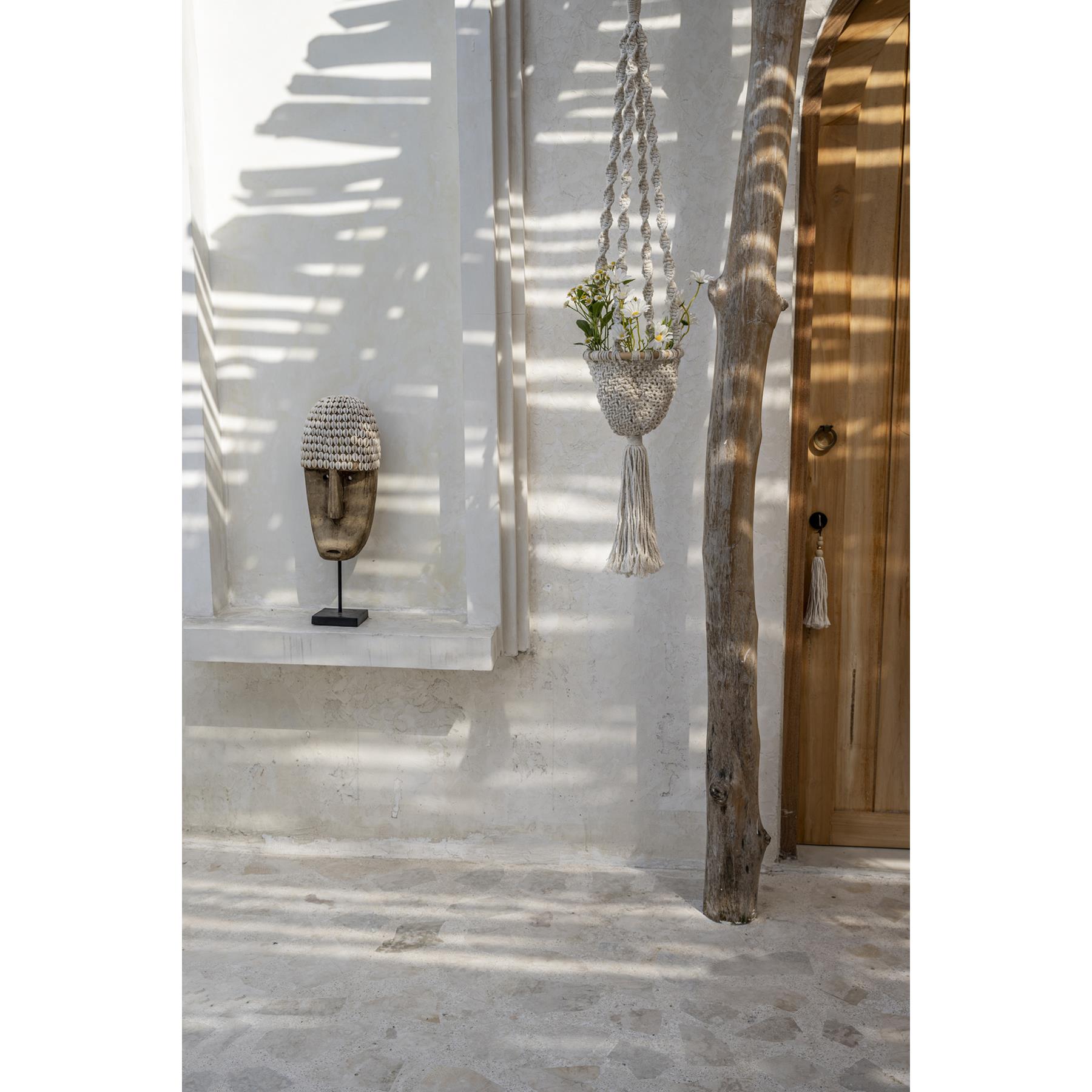 The Twisted Macramé Plant Holder - Natural White - M