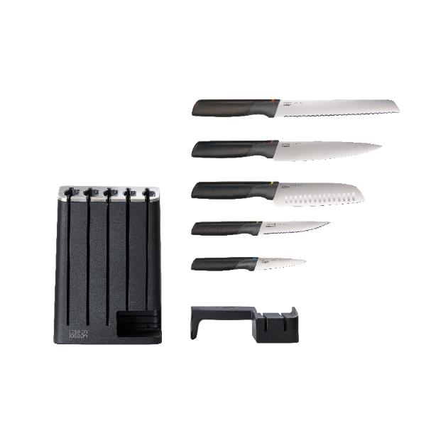 SlimBlock met Set van 5 Elevate Messen - Zwart - Joseph Joseph