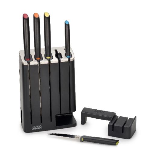SlimBlock met Set van 5 Elevate Messen - Zwart - Joseph Joseph