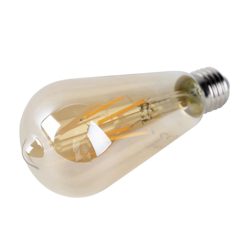 LUEDD E27 LED lamp ST64 goud met schemersensor 4W 400 lm 2200K