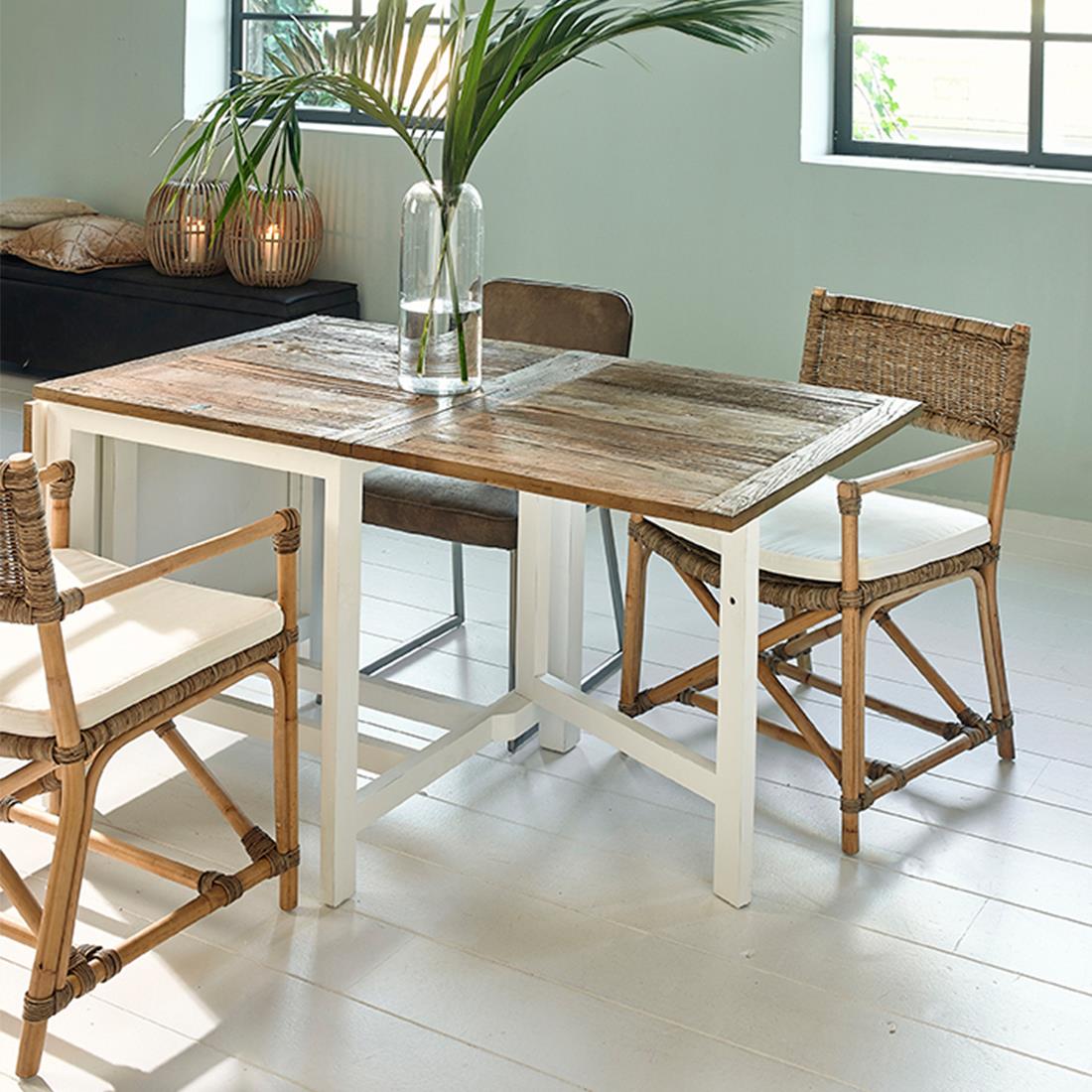 Rivièra Maison - Uitbreidbare eettafel in gerecycled hout van 80x78 cm