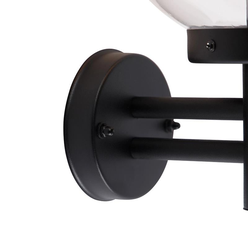 QAZQA Buiten wandlamp zwart met helder glas incl. bewegingsmelder -