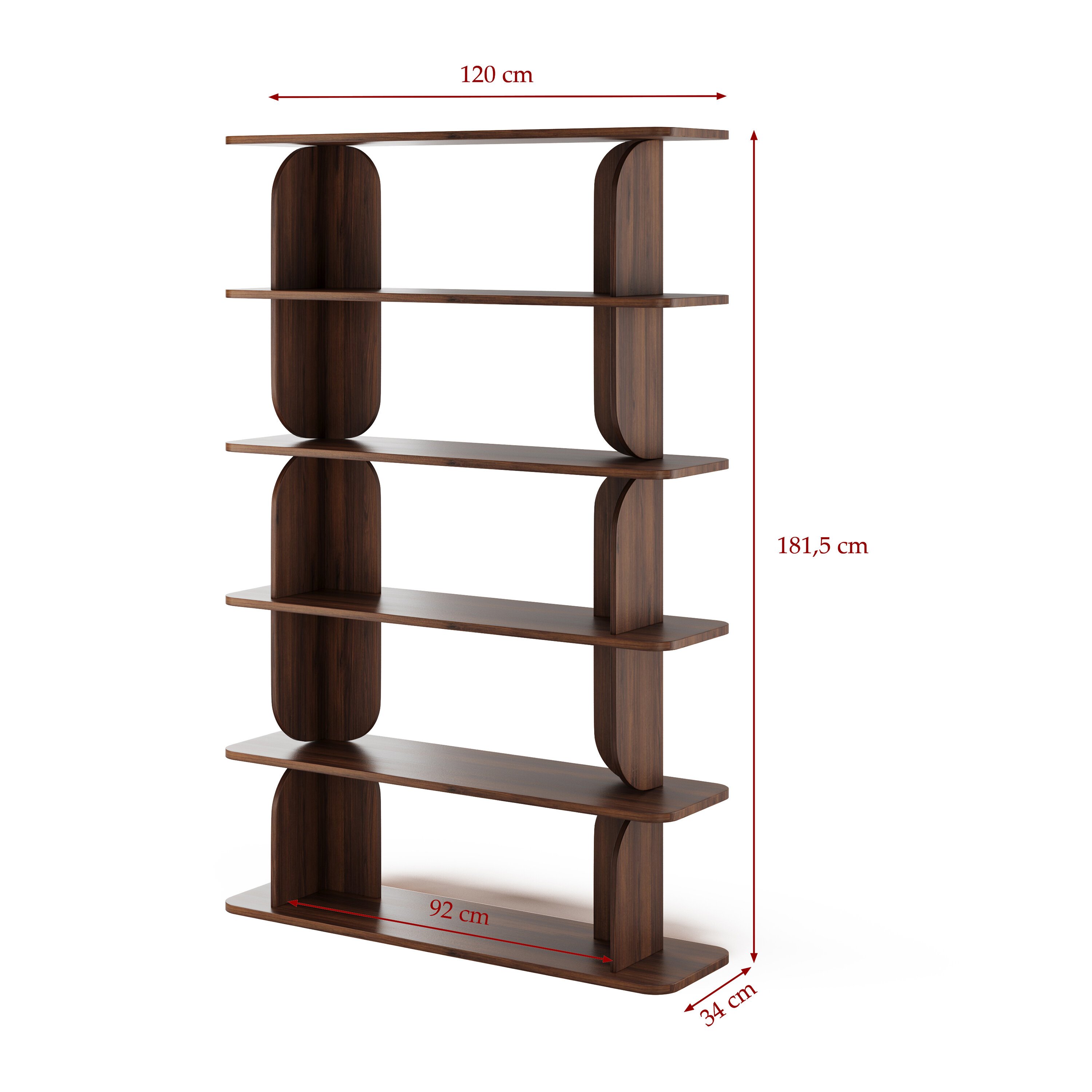 by fonQ Curbe Stellingkast Walnoot - Moderne Opbergmeubel