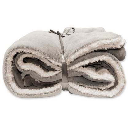 Unique Living | Lars coral fleece|suede plaid 150x200cm chateau grey Grijs