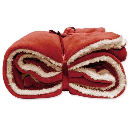 Unique Living | Lars coral fleece|suede plaid 150x200cm redwood Rood