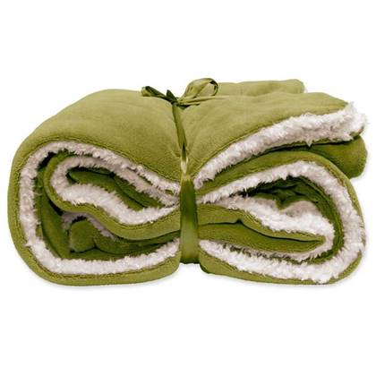 D- Unique Living - Lars Coral Fleece|suede Plaid 150x200cm Moss Green Groen