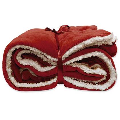 Unique Living | Lars coral fleece|suede plaid 150x200cm red Rood
