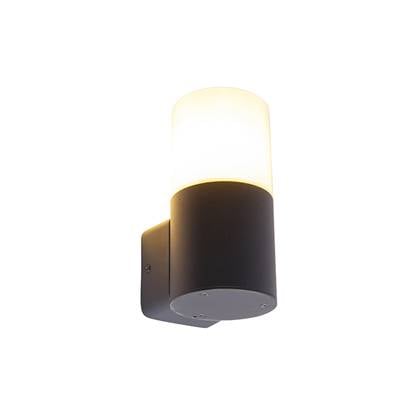 QAZQA Moderne buiten wandlamp met opaal kap IP44 - Odense Zwart