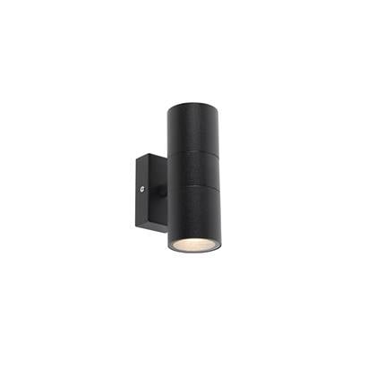 QAZQA Buitenwandlamp 2-lichts IP44 - Duo Zwart