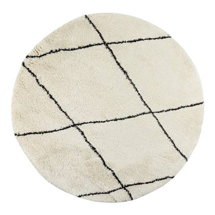 Interieur05 Vloerkleed Berber Nea Wit|Zwart 160cm rond