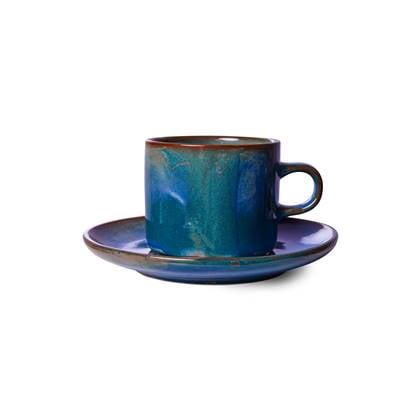 HKliving Chef Ceramics Kop & Schotel - Rustic Blue