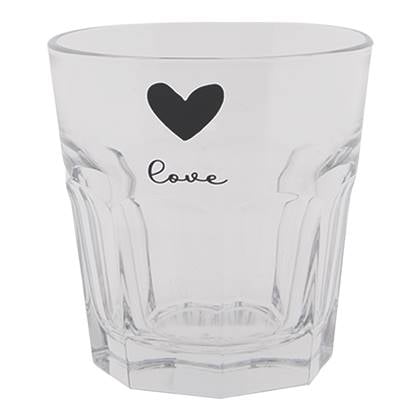 Clayre & Eef Waterglas 180 ml Glas Hart Love Drinkbeker