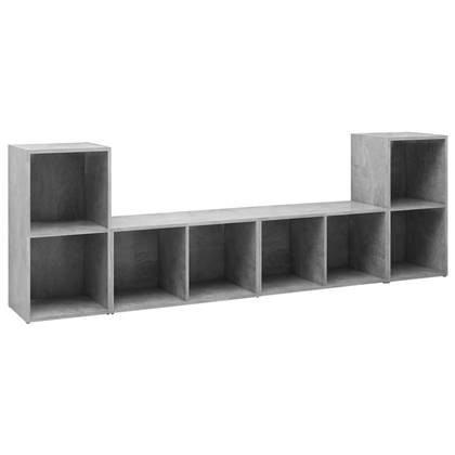 vidaXL Tv-meubelen 4 st 72x35x36,5 cm bewerkt hout betongrijs