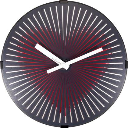 NeXtime  NeXtim - Wandklok - 30cm - Plastic -Bewegend- Rood - 'Motion