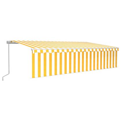 vidaXL-Luifel-handmatig-uittrekbaar-met-rolgordijn-LED-6x3-m-geel-wit