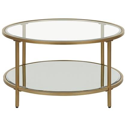 Beliani - BIRNEY - Salontafel - Goud - Veiligheidsglas