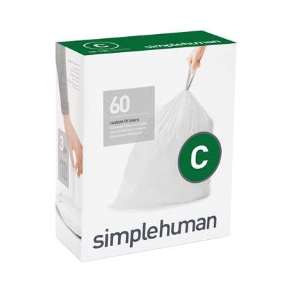 Simplehuman Code C Doos Afvalzakken 10-12 Liter - 60 zakken Wit