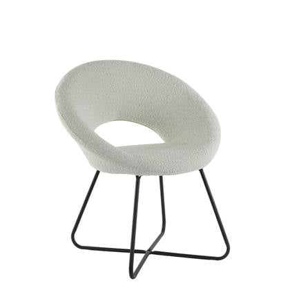 Light & Living Stoel Antony - Crème - Bouclé Wit