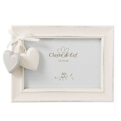 Clayre & Eef Fotolijst Hart 13x9 cm Wit Hout