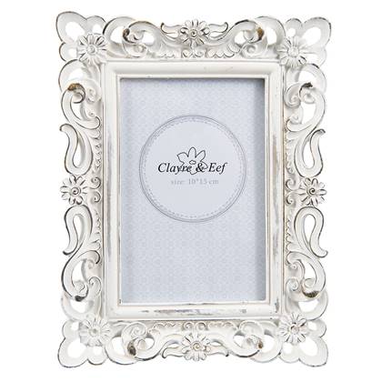 Clayre & Eef Fotolijst 10x15 cm Wit Kunststof