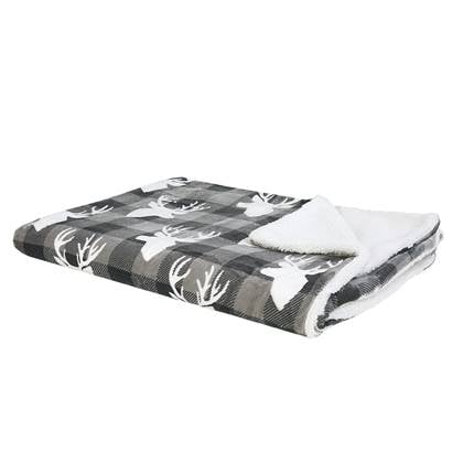 Beliani  SHOREN - Plaid - Grijs - 150 x 200 cm - Polyester
