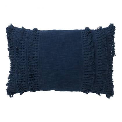 FARA - Sierkussen katoen 40x60 cm - Insignia Blue - blauw