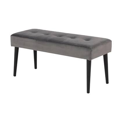 Lisomme Danique velvet bankje donkergrijs - 95 x 38 cm