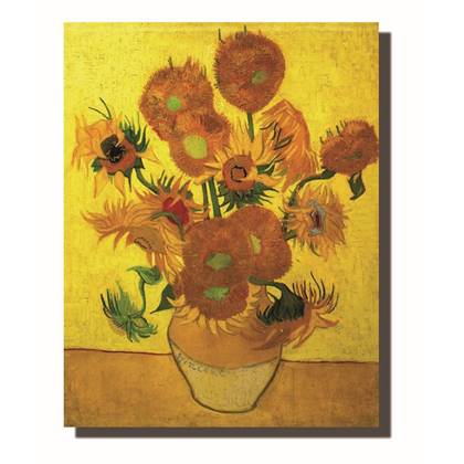 Fine Asianliving Schilderij Wall Art Canvas Print 70x90cm Zonnebloemen van Gogh Handgemaakt Giclee