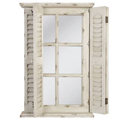 Clayre & Eef Spiegel 46x71 cm Wit Hout