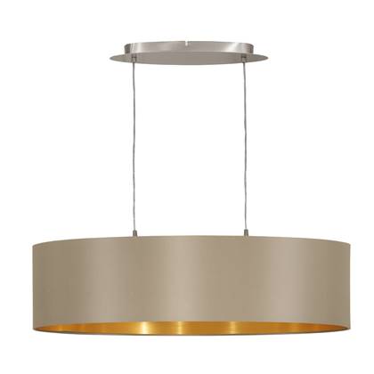 EGLO Maserlo Hanglamp - E27 - 78 cm - Taupe|Goud