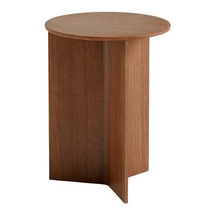 HAY Slit Table Wood Round Bijzettafel - Ã 35 cm - Walnut