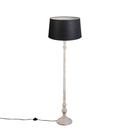 Vloerlamp Classico met zwarte linnen kap 45cm