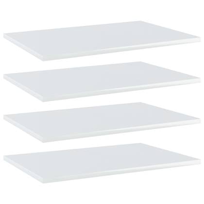 vidaXL Wandschappen 4 st 60x40x1,5 cm spaanplaat hoogglans wit