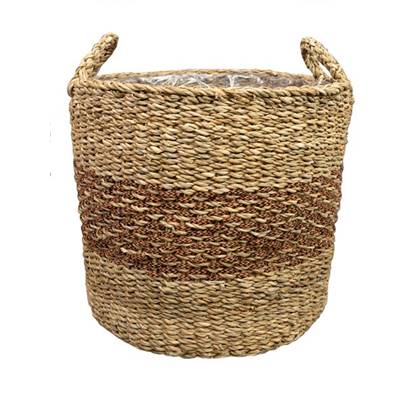 Ter Steege Plantenmand voor Binnen Zeegras Beige-Bruin D 33 cm H 31 cm Beige, Bruin