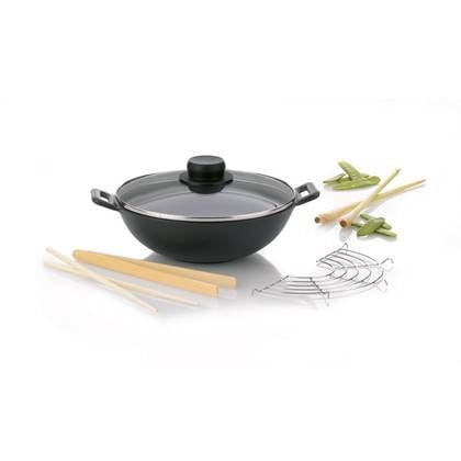 Wokset 5-delig Mini, 24 cm - Kela Zwart
