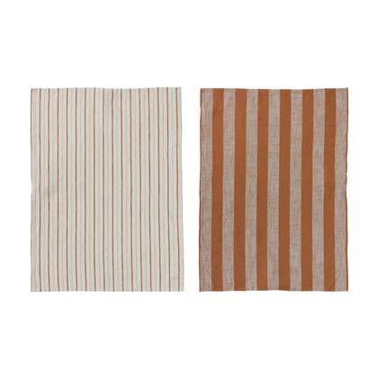 OYOY Kurin Theedoek - Caramel/Ice Blue - 2 st.