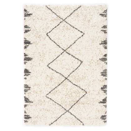 Boho&me Hoogpolig vloerkleed berber Artisan - wit| - 120x170 cm Grijs