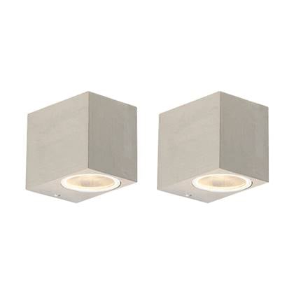 QAZQA Set van 2 moderne wandlampen aluminium IP44 - Baleno afbeelding