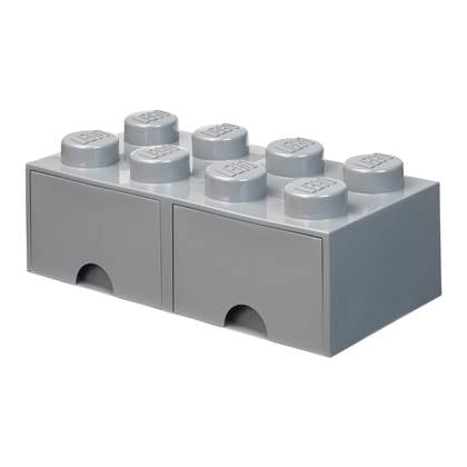 LEGO Opberglade Brick 8 Grijs