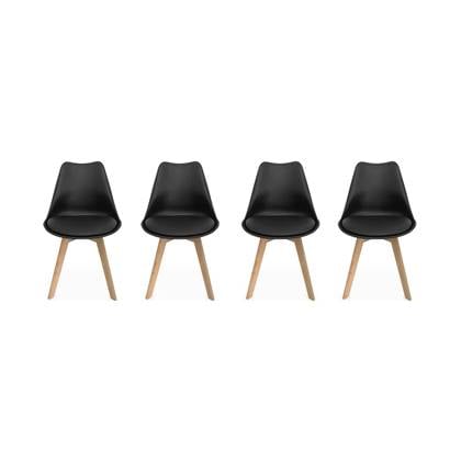 sweeek - Set van 4 kuipstoelen Zwart