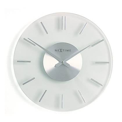 NeXtime - NeXtime - Wandklok-  31 cm- Glas|Aluminium- Transparant -