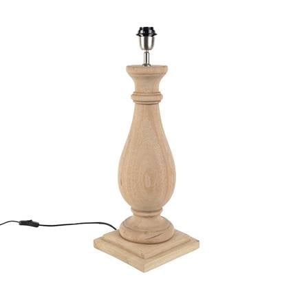 QAZQA Landelijke tafellamp hout zonder kap - Burdock