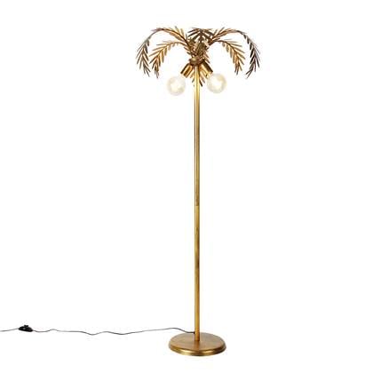 QAZQA Vintage vloerlamp goud 156 cm 2-lichts - Botanica