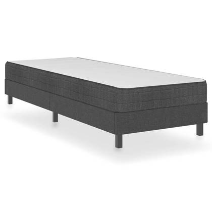 vidaXL Boxspring stof donkergrijs 80x200 cm