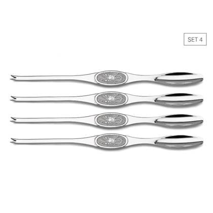 Kreeftenvorkjes , Set van 4 stuks - Weis Zilver