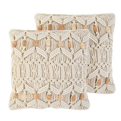 NICAEA - Sierkussen set van 2 - Beige - 45 x 45 cm - Katoen