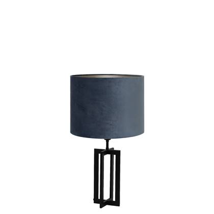 Light & Living Tafellamp Mace|Velours - Zwart|Dusty Blue - Ø30x56cm
