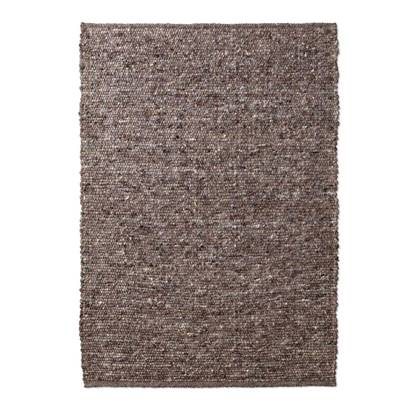 Tapeso Wollen vloerkleed handweef Oslo - - 90x160 cm Grijs