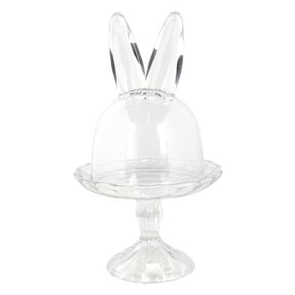 Clayre & Eef Stolp  Ø 14x23 cm Glas Konijn Glazen Stolp